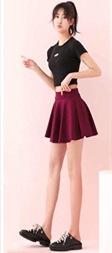 Image of Mehrang Spandex Women's Classic Stretchy All Time Trendy Skater Skirt with Attached Inner Shorts and Flared Inskirt