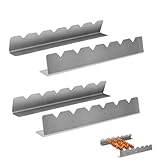 4 Stück Grillspieße Edelstahl Rack, Schaschlikspieße Rack mit 6 Einkerbung, Hitzebeständig Schaschlik Aufsatz für Gasgrill, für im Freien Beim Camping Wandern Oder Picknick
