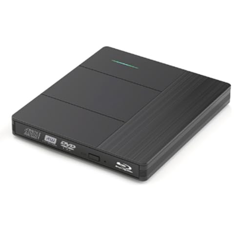 Paaruter Unidad Externa de BLU-Ray 7 en 1, Compatible con Discos R/W, Reproductor de DVD y CD, Grabadora Portátil USB 3.0 con Ranura para Tarjeta SD/TF.