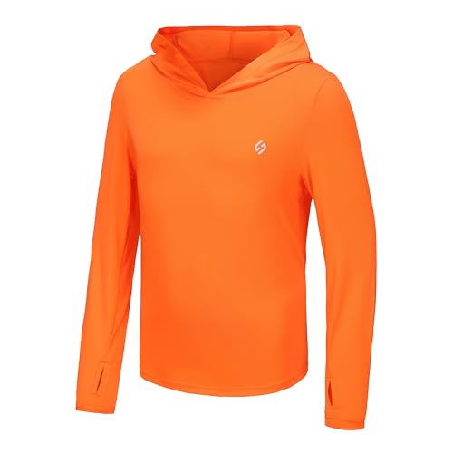 HODOSPORTS Boys Rash Guard Swim Shirt Long Sleeve for Kids UPF 50+ Sun Protection Hooded Swimming Hiking Shirts Swimsuit