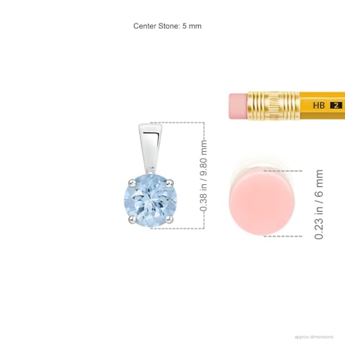 Angara Natural Aquamarine Solitaire Pendant for Women | Round Aquamarine Solitaire Pendant Necklace in 14K Solid Gold/Silver/Platinum | March Birthday, Anniversary, Gemstone Jewellery Gift4