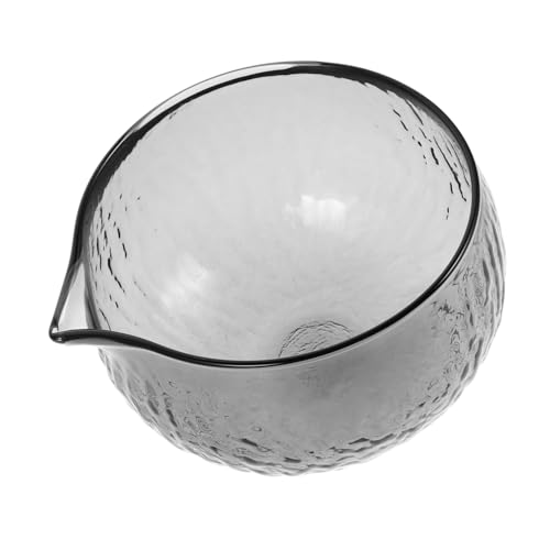 PRETYZOOM Hammered Glass Matcha Bowl with Spout Traditional Teaware for Japanese and Chinese Tea Ceremony Thick Clear Glass for Tea Preservation and Effortless Pouring