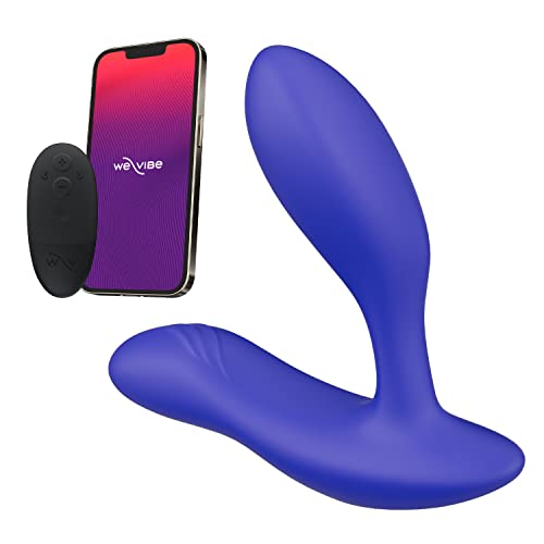 Image of We-Vibe Vector+ Vibrating Butt Plug Adult Sex Toy | Silicone Perineum & Prostate Massager Male Sex Toy | Long Distance App & Remote Control Anal Vibrator | 10 Modes Anal Plug for Couples | Blue
