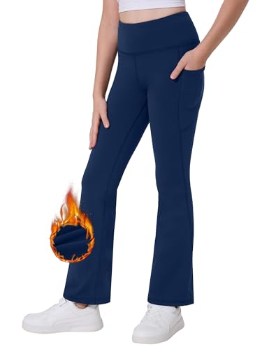 Legging évasé doublé en polaire chaud à taille haute fille