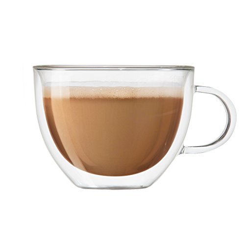 Oggi Set Of 2 Double Walled Insulated 12-Ounce Borosilicate Glass Bistro Mugs #TOP1
