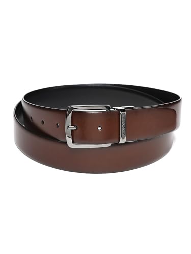 (エンポリオアルマーニ) EMPORIO ARMANI スムースレザー バックル回転式 リバーシブル ベルト ［EAY4S576Y748I］ブラウン / - [並行輸入品]