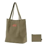 BONNY DODO Canvas Casual Tote Bag Beige for Women Shoulder Library Tote Bags 13 x 6 x 14 Inches Trav