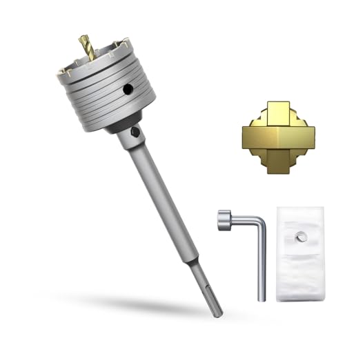 METOTY 75mm Bohrkrone Hohl Lochsäge-dosenbohrer，mit SDS Plus Adapter 220 mm Bohrkrone Steckdose，für Mauerwerk, Ziegel, Beton, Zement, Stein Concrete hole saw