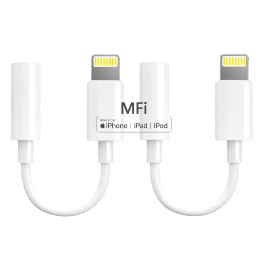 SKOYPU 2 Pack【Certificado MFI】 Adaptador Lightning a Jack Adaptador de Auriculares de 3,5 mm para iPhone AUX Audio Cable Splitter Compatible con iPhone 13/12/11/XS/XS MAX para Todos los Sistemas iOS