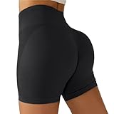 Juanarly Kurze Sporthose Damen Yoga-Shorts für Damen hohe Taille, Shorts Damen,Seamless Scrunch Butt Sportleggins für Gym Fitness Workout Yoga
