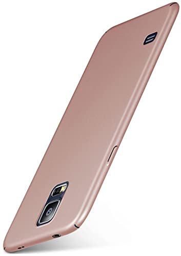 moex für Samsung Galaxy S5 / S5 Neo Hülle Ultra Dünn, Schutzhülle mit erhöhtem Kameraschutz, Slim Cover Hardcase Backcover, Dünnste Handyhülle Minimalistisch Alpha Hülle, Rosegold