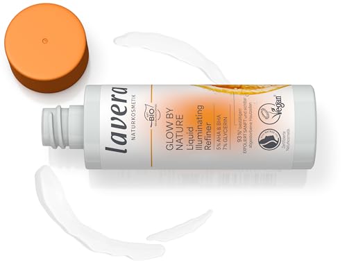 lavera Glow By Nature Liquid Illuminating Refiner - für gemscheidigere & ebenmäßigere Haut - feuchtigkeitsspendend - natürliches Q10 - Hautregenration - vegan - Natürkosmetik - 100 ml