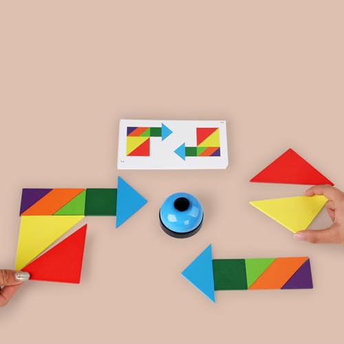 Drewniane klocki geometryczne, zabawki edukacyjne - puzzle geometryczne | dla chłopców i dziewcząt w wieku 4-8 lat w przedszkolu i szkole w