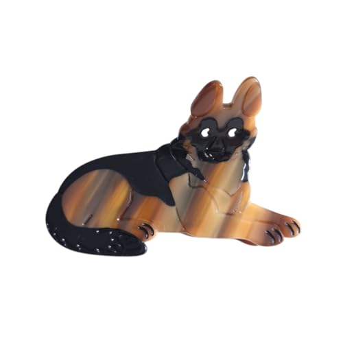 German Shepherd Dog Hair Clips,Small Claw Clips for Girls,Acetate Hair Clips for Women,S13