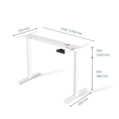 Image of ErgoYou - Electric Height Adjustable Standing Table - Dual Motor 3 Stage - 125 Kg Max Weight Capacity - E15 Series - Ergonomic Sit Stand Computer Desk (Maple, 47 x 23.5 inches)