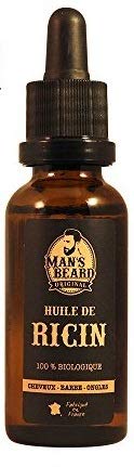 Man's beard - Huile de Ricin 100% Biologique, Pure et Naturelle - 30 ml - Soin pour Barbe, Cheveux, Ongles