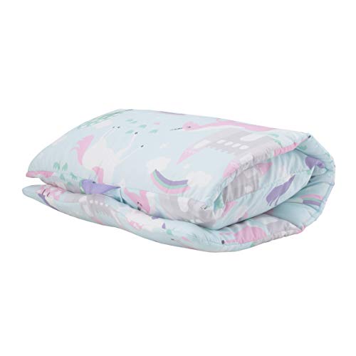 Everything Kids Pink, Light Blue and Lavender Unicorn Deluxe Easy Fold Nap Mat - Thumbnail 5