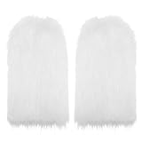 APLZGMG Fuzzy Leg Warmers for Women, Furry Leg Warmers, Faux Fur Boot Covers, Cozy Fur Legs Warmer for Winter Fashion Party(White Dye Tip)