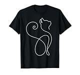 Minimalist Cat Tshirt - Minimalism - Outline Lineart Tee T-Shirt