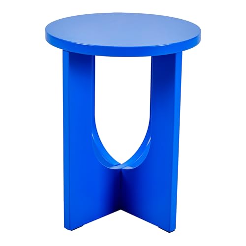 [En.Casa] Tavolino Centrale Da Salotto Tavolo Basso Da Caffè Con Piano Rotondo E Gambe Incrociate Tavolino Laterale Da Divano 50 X 40 Cm Blu Reale - 5