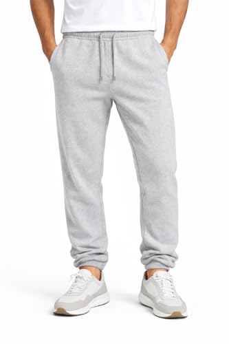 reshmena® Jog Pants Men's Fleece Trouser Jogging Pants Tracksuit Casual Joggers with Two Pockets for Men UK Classic Jogging Bottoms Pants Jogger Grey M