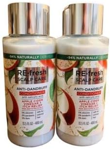re-fresh Scalp Care Silicone-Free Apple Cider Vinegar Anti-Dandruff Itchy Scalp Relief Conditioner 13.5 fl oz (Pack of 2)