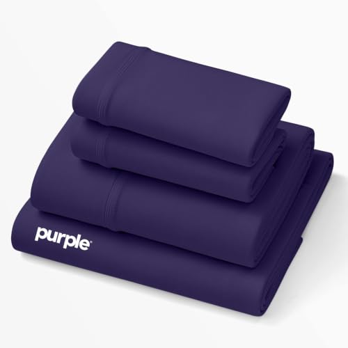 Image of Purple SoftStretch Sheet Set, Queen, Rayon Blend from Bamboo Viscose