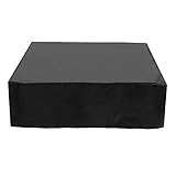  ChaRLes 200X200X80Cm 210D Polyester Anti-Poussière Canapé Barbecue Poêle Meubles Housse Imperméable Noir/Argent - Noir