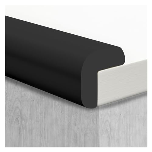 XPLKQXE Protectores para Esquinas Bordes, Protector Bordes Suave, Cantoneras Acolchadas 3M Adhesivo, Protector Esquinas Protector, Multiusos Protector Espuma (Color : Black, Tamaño : 2m)