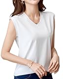 [Fiorior] 【さらっと快適な肌触り】 ノースリーブ レディース tシャツ Vネック 無地 タンクトップ 速乾 涼しい ストレッチ フレンチスリーブ 夏 トップス【しわになりにくい】【M～2XL】