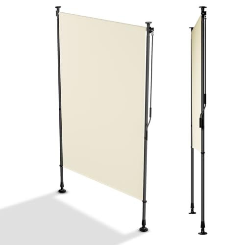 Juskys Store Vertical Barbados 120x310 cm - Store à Pince Extensible, Protection Solaire & Visuelle, Résistant aux Intempéries & UV, Déperlant - Beige