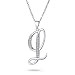 Bling Jewelry 925 Silver CZ Cursive Initial Letter L Alphabet Necklace