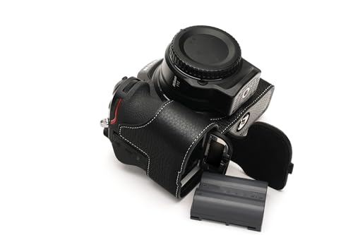 Housse moitié caméra fait main en cuir véritable avec accès batterie pour Nikon Z7 II Z6 II
