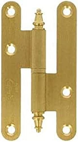 Amig - Pernio a la Derecha - 100 x 58 x 2.3 mm - Arandela a Presión - Con Remate - Cantos Redondos - Sujeta Puertas con Firmeza - Latón Mate