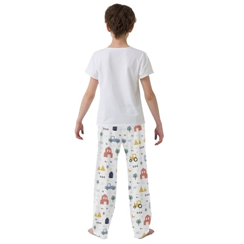 ZZXXB Tractor and Truck Boys Long Pants Soft Trousers Elastic Waist Kids Lounge Bottoms with Pockets S-XL3