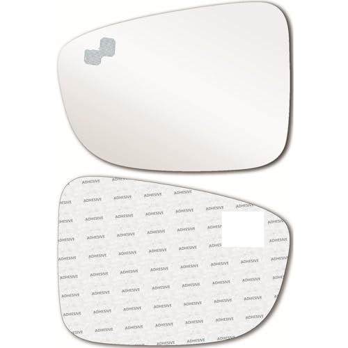Replacement Blind Spot Mirror Glass with Full Size Adhesive for 2014-2018 Mazda 3, 2014-2021 Mazda 6 Driver Side View Left LH