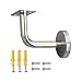 Handrail Bracket Wall Mounted Handrail Support for Stair Rail and Bathroom Grab Bar, 201 Stainless Steel Bracket, 60x80mm Railing Bracket with Screws (Pack of)(B)