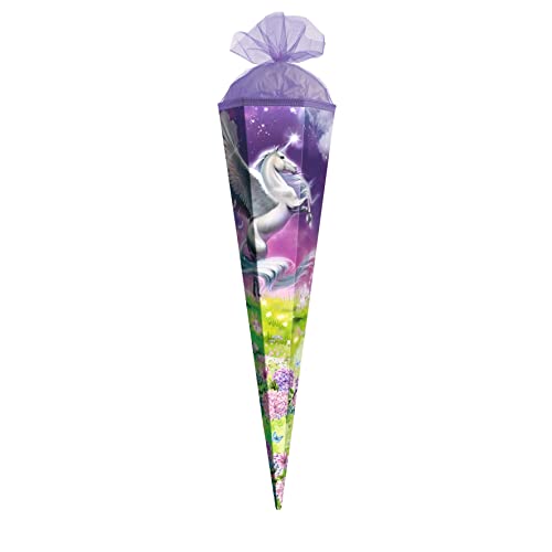 ROTH Geschenk-Schultüte klein Magic Pegasus 50 cm - 6-eckig Tüllverschluss - Zuckertüte Schulanfang