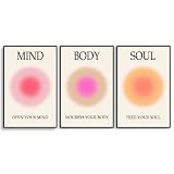 Mind Body Soul Print Positive Aura Posters Room Decor Aesthetic, Colorful Aura Poster Energy Wall Ar