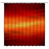 AYDSMYD Orange Ombre Shower Curtain Burnt Orange Abstract Ocean Beach Sunset Sky Modern Fabric Bathroom Decor Set with Hooks,70 W X 70 H