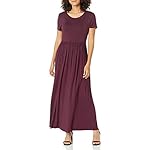 Amazon Essentials Women’s Short-Sleeve Waisted Maxi Dress (Available in Plus Size)