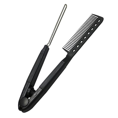 3 piezas Plancha para el cabello en forma de cepillo profesional, cepillo alisador en forma de V, peine alisador con dientes, adecuado para uso familiar, viajes y al aire libre miniatura 1