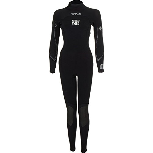 Body Glove Womens 3/2mm Vapor Back Zip Fullsuit Wetsuit, Black, 7/8