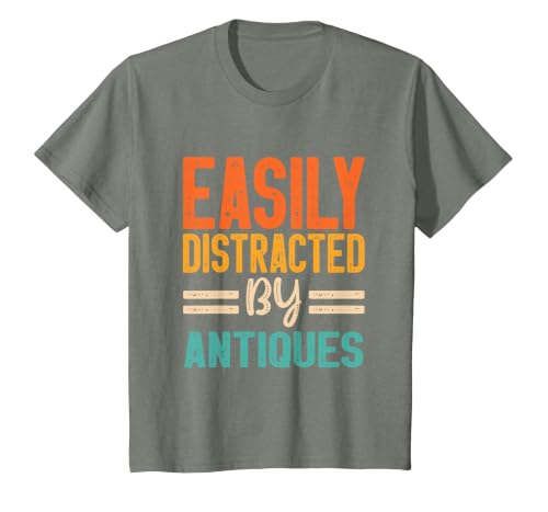 Easily Distracted By Antiques T-Shirt, Youth, Olive Heather, 2T