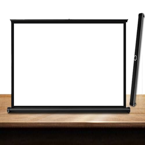 Pantalla manual retráctil para proyector 50 pulgadas miniatura 1