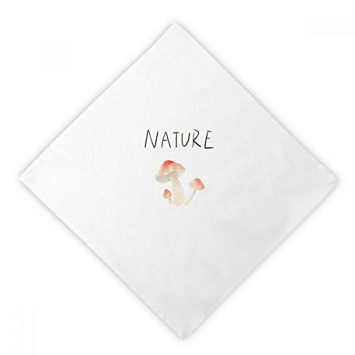 Servilletas de tela reutilizables blancas con estampado de plantas y setas 2pcs 2