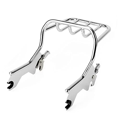 Mokitdora Softail Holdfast Two-Up Luggage Rack Low-Profile Styling For Harley 2018-Later Deluxe Flde Heritage Classic Flhc Flhcs Slim Flsl Street Bob Fxbb Fxbbs Standard Fxst Models, Chrome #TOP17