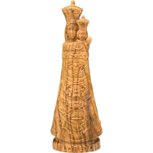 Madonna de Loreto en bois statue durable sans plastique pour crèche - 4