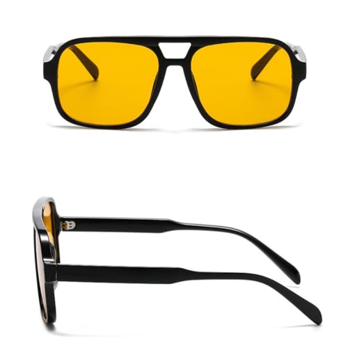 Retro 70s Aviator Sunglasses for Women Men Trendy Square Aviator Sun Glasses Vintage Oversized Shades3