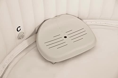 Bestway 54190E SaluSpa Helsinki 7 Person Wood Print Portable Inflatable Round Hot Tub Spa with 81 Air Jets, Cover, Pump, Integrated Filter, and Intex PureSpa Slip Resistant Seat Insert